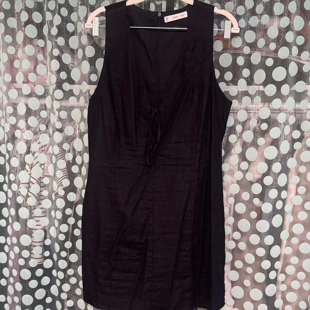 Mango Black V-Neck Dress